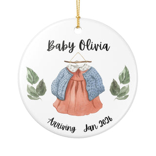 Pregnancy announcement ornament — personalized keepsake to share your joyful news with loved ones.